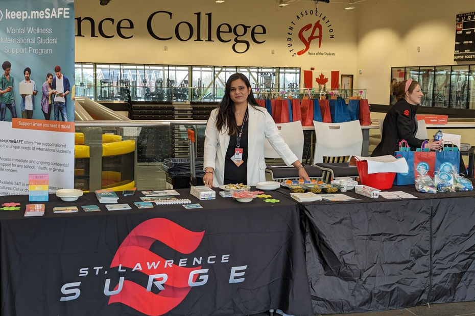 the keep.meSAFE booth set up at spring/summer orientation